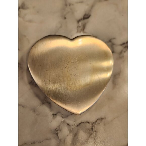 Things Remembered Heart Shaped Silver Compact Mirror With Bow Accent Engraveable - Picture 2 of 4